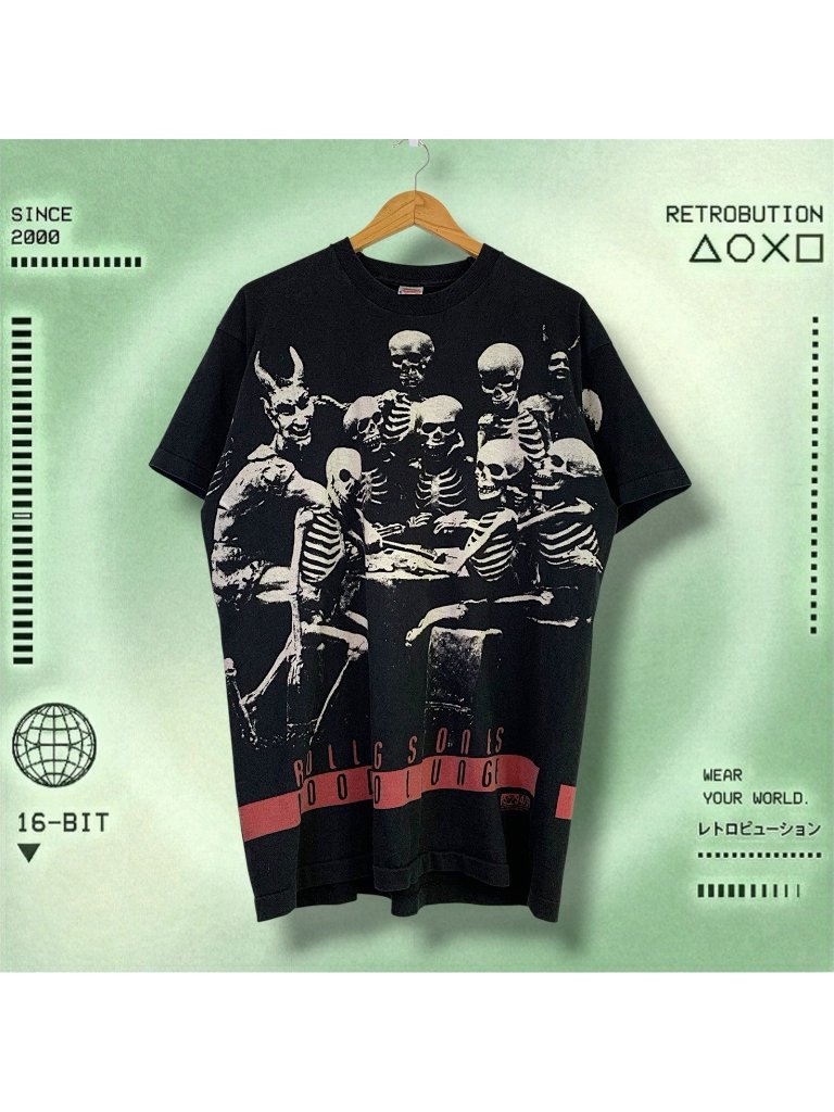 Vintage 1994 Rolling Stones Voodoo Lounge Tour Skeleton Shirt Black Size Xl